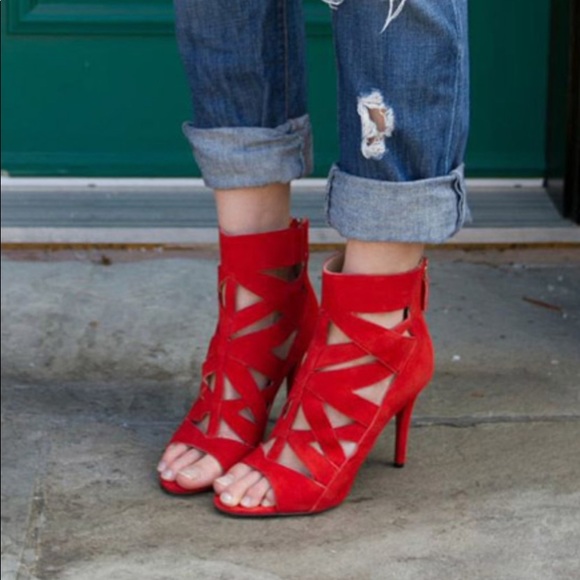 NINE WEST Nude Cage Style High Heel Ankle Bootie -Delfina- - Picture 16 of 16